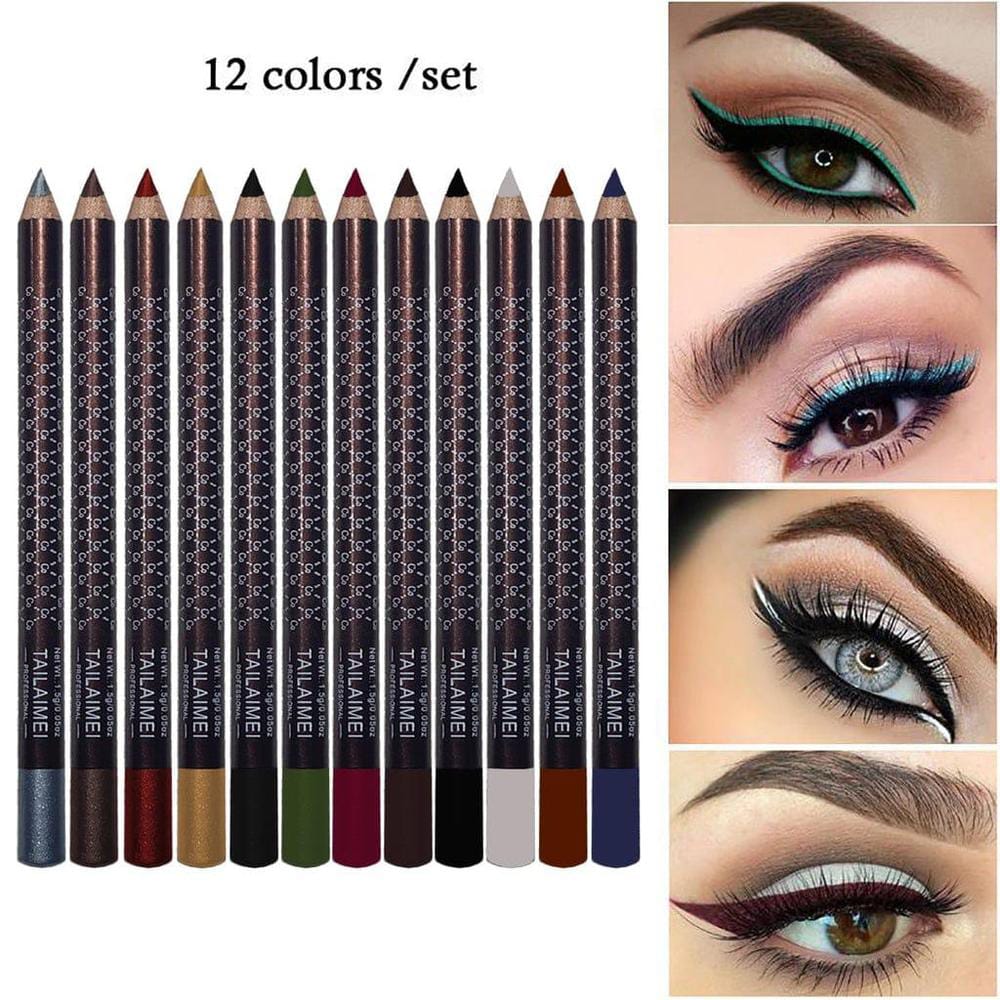 12 eyeliner pencil set