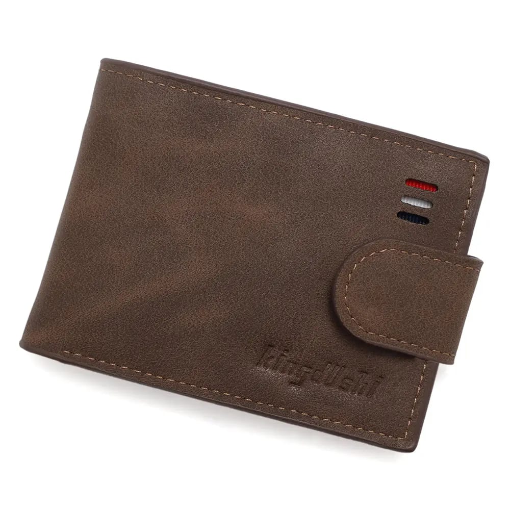 men's Brown leather coin purse multi-card wallet