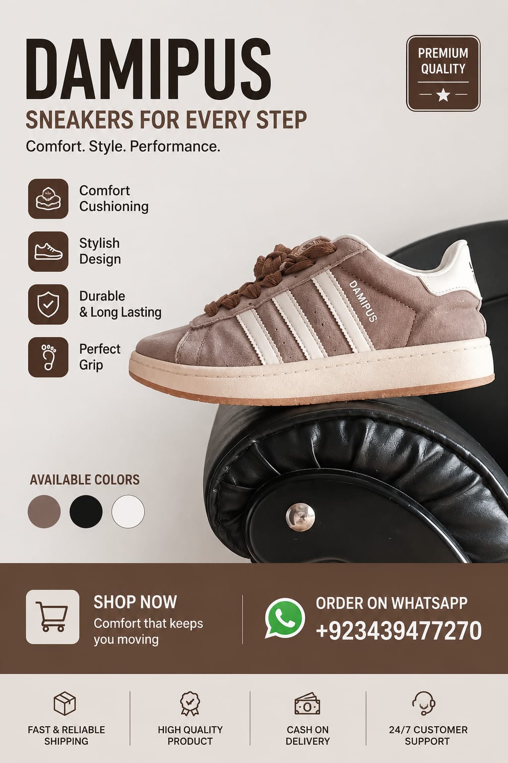 DAMIPUS Premium Casual Sneakers for Men | Comfortable, Stylish & Durable Everyday Shoes