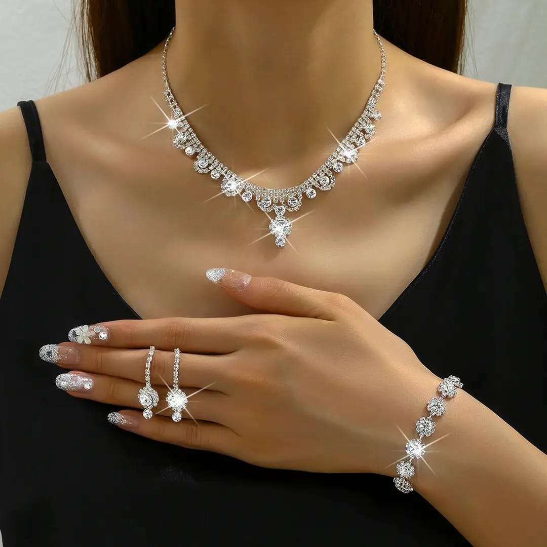 Branded Vridal jewelry set with necklace earrings bracelet