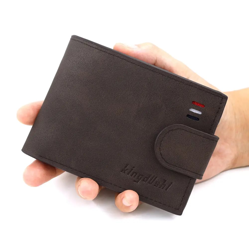men's Brown leather coin purse multi-card wallet