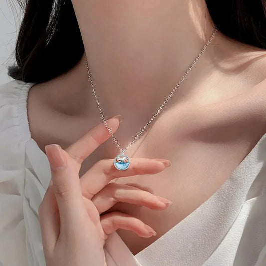 Blue zirconium pendant