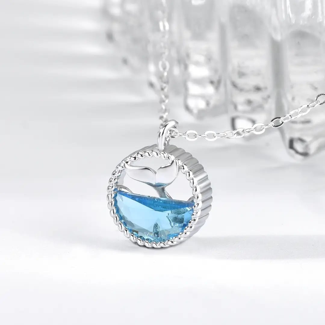 Blue zirconium pendant